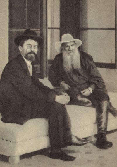 Anton Tschechow und Leo Tolstoi von Russian Photographer